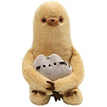 GUND Pusheen with Sloth Plush Stuffed Animal, Set of 2, Multicolor, 13