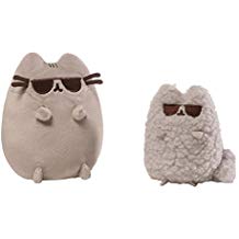 GUND Pusheen and Stormy Sunglasses Plush Stuffed Animals, Collector Set of 2, Gray