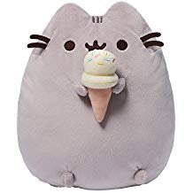 GUND Pusheen Snackables Ice Cream Cone Cat Plush Stuffed Animal, Gray, 9.5