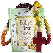 Four Beans, Baby Catholic Baptism Gift Set, Includes Baby's First Rosary and Baby's First Book of Prayers, Perfect Baptism, Christening, Shower Gifts