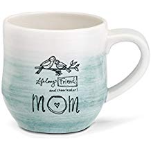 Mom Lifelong Friend Cheerleader Blue Ombre 12 Ounce Stoneware Mug With Handle