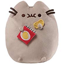 GUND Pusheen Snackables Potato Chip Cat Plush Stuffed Animal, Gray, 9.5"