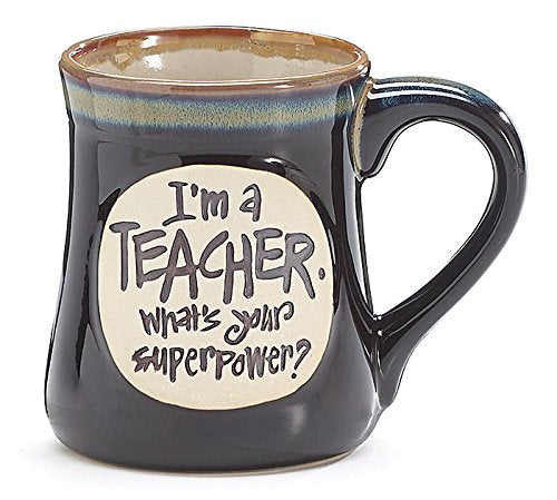 I'm a Teacher Superpower Deep Black 18 Oz Mug